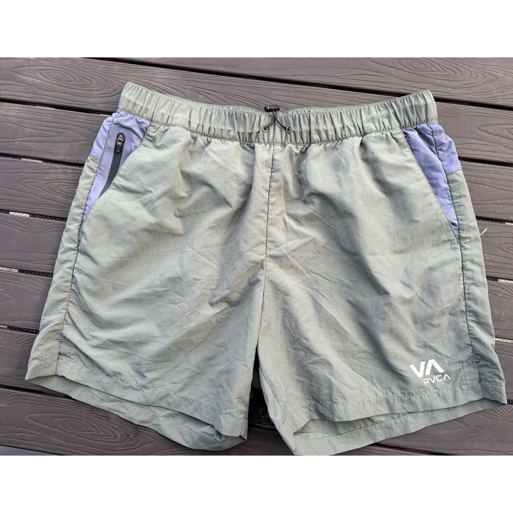 RVCA Men's Yogger Stretch Sport Short Training Running Green/Blue Size M